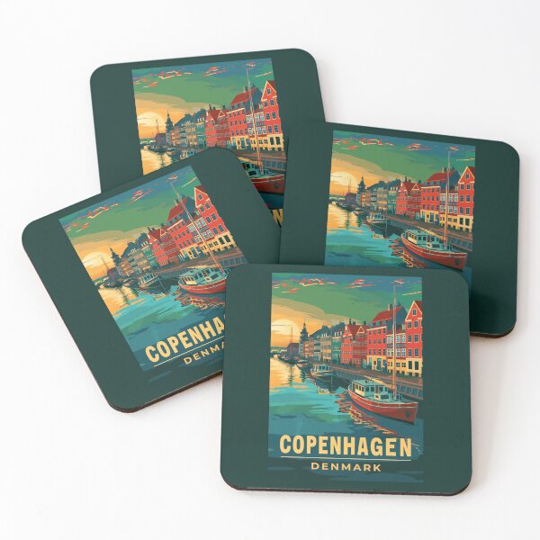 Item preview, Una ilustración de viajes vintage de Copenhague - Dinamarca designed and sold by GoodOldVintage.