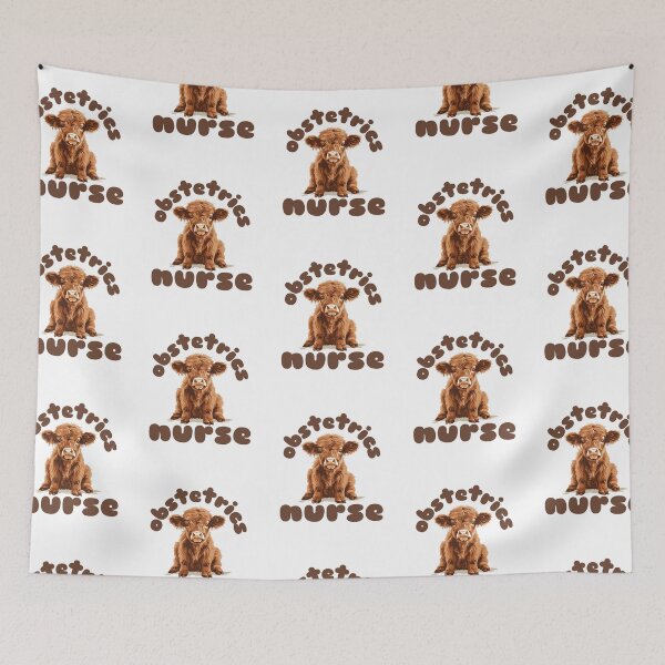 Item preview, Obstetrics Nurse (Highland Cow Calf) designed and sold by Whackadoodletee.