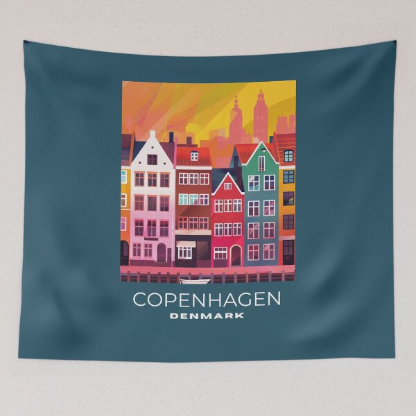 Aperçu de l'œuvre Une illustration de voyage vintage de Copenhague - Danemark créée et vendue par GoodOldVintage.