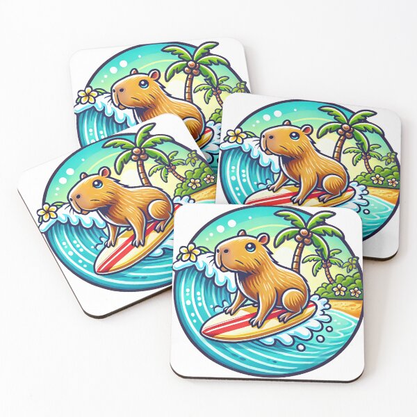Item preview, Surfing Capybara designed and sold by Kona Cat Creationz.