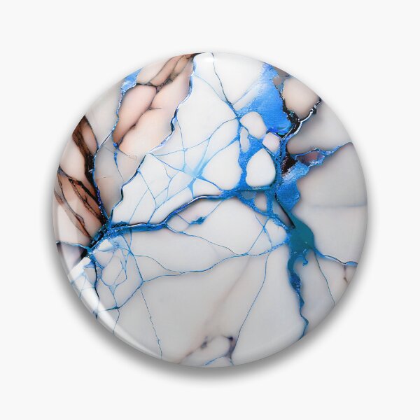 Item preview, Cracked Marble Look (Image Faux White Marble) with Pinkish Peach and Blue designed and sold by Beachy.