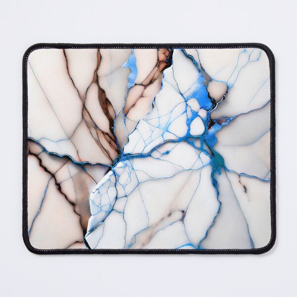 Item preview, Cracked Marble Look (Image Faux White Marble) with Pinkish Peach and Blue designed and sold by Beachy.