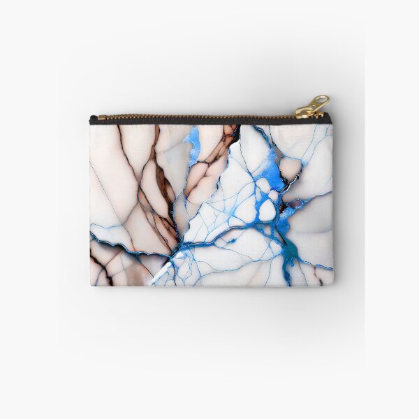 Item preview, Cracked Marble Look (Image Faux White Marble) with Pinkish Peach and Blue designed and sold by Beachy.