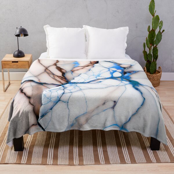 Item preview, Cracked Marble Look (Image Faux White Marble) with Pinkish Peach and Blue designed and sold by Beachy.
