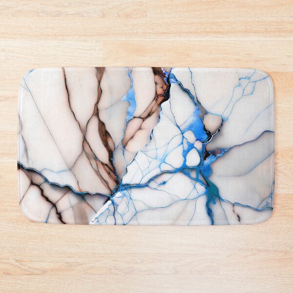 Item preview, Cracked Marble Look (Image Faux White Marble) with Pinkish Peach and Blue designed and sold by Beachy.