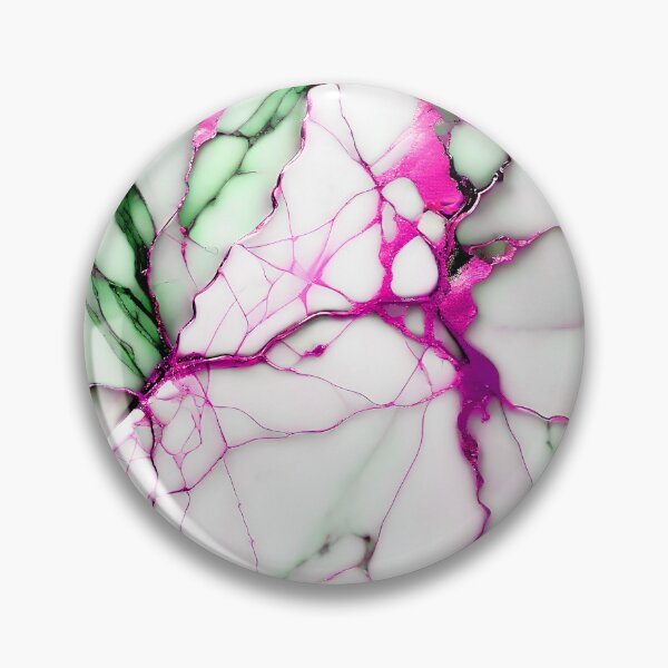 Item preview, Cracked Marble Look (Image Faux White Marble) with Green and Hot Pink designed and sold by Beachy.