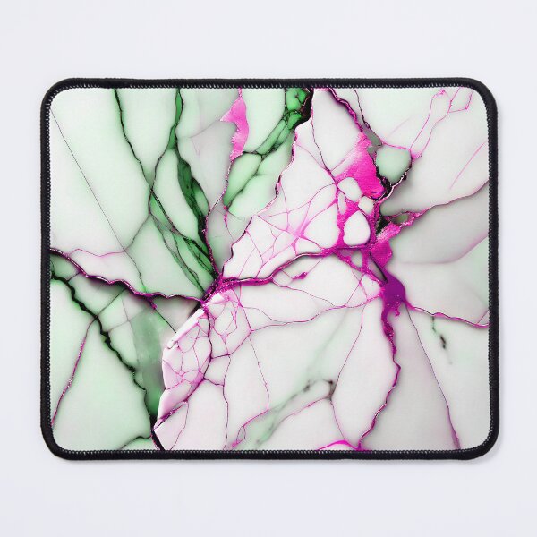 Item preview, Cracked Marble Look (Image Faux White Marble) with Green and Hot Pink designed and sold by Beachy.