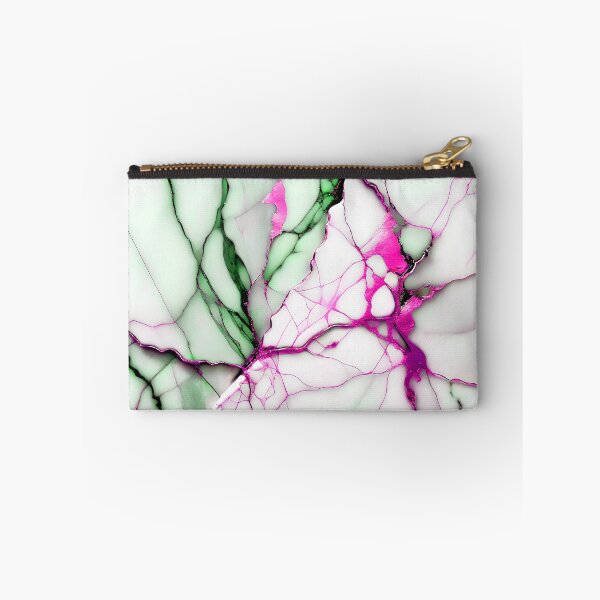 Item preview, Cracked Marble Look (Image Faux White Marble) with Green and Hot Pink designed and sold by Beachy.
