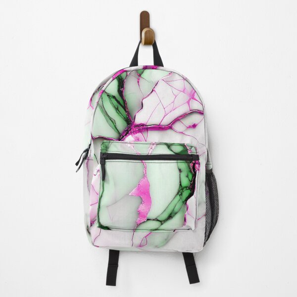 Item preview, Cracked Marble Look (Image Faux White Marble) with Green and Hot Pink designed and sold by Beachy.