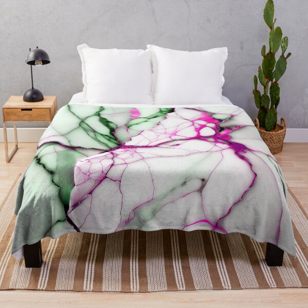 Item preview, Cracked Marble Look (Image Faux White Marble) with Green and Hot Pink designed and sold by Beachy.