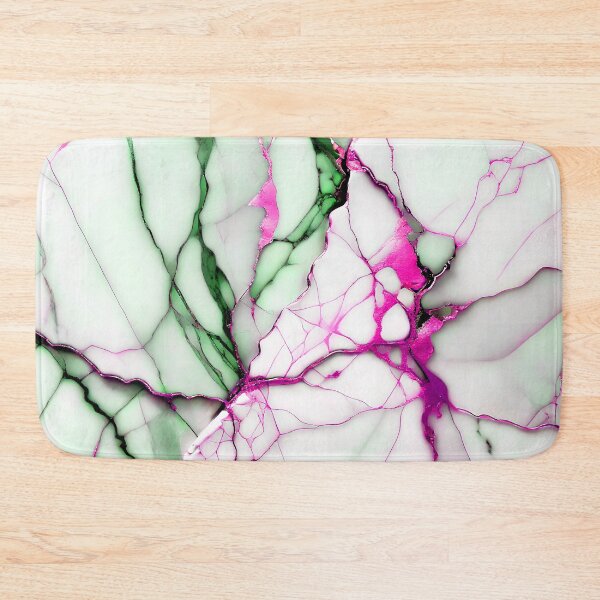 Item preview, Cracked Marble Look (Image Faux White Marble) with Green and Hot Pink designed and sold by Beachy.