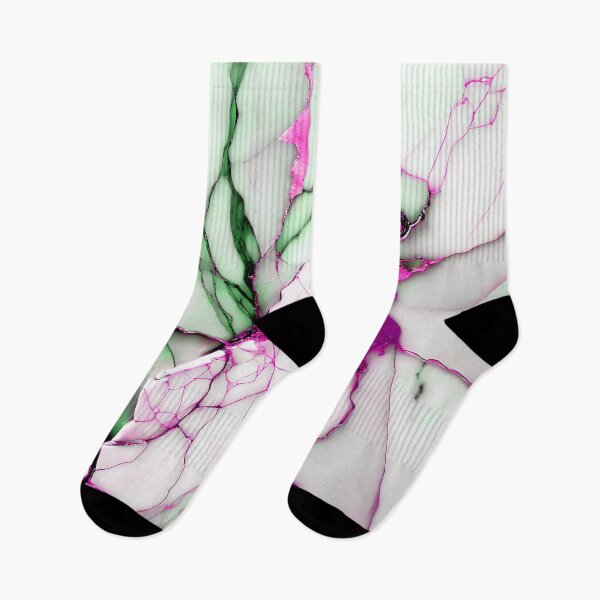 Item preview, Cracked Marble Look (Image Faux White Marble) with Green and Hot Pink designed and sold by Beachy.