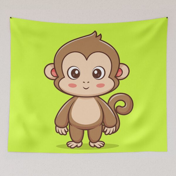 Item preview, Cute Monkey Standing Cartoon Vector Icon - Playful Animal Nature Illustration designed and sold by hjian8219.