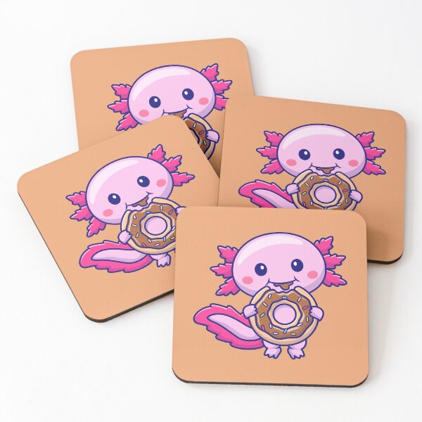 Item preview, Cute Axolotl Eating Donut Cartoon Vector Icon - Adorable Animal Food Illustration designed and sold by hjian8219.