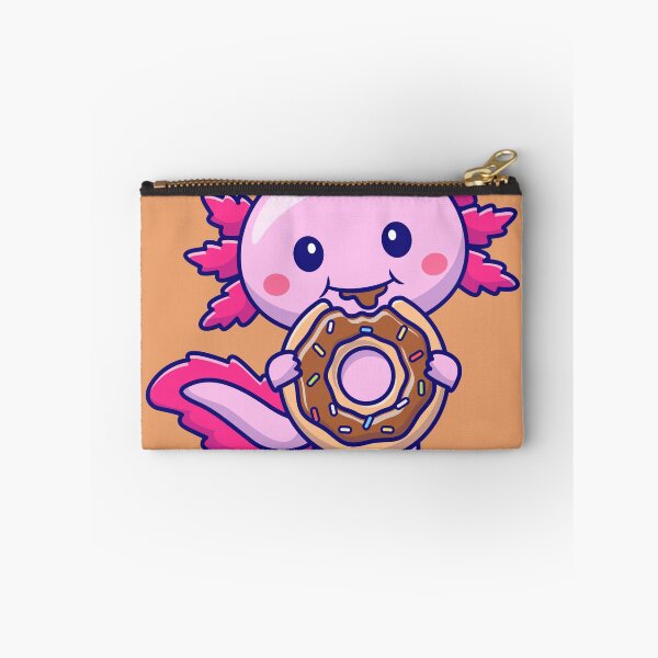 Item preview, Cute Axolotl Eating Donut Cartoon Vector Icon - Adorable Animal Food Illustration designed and sold by hjian8219.