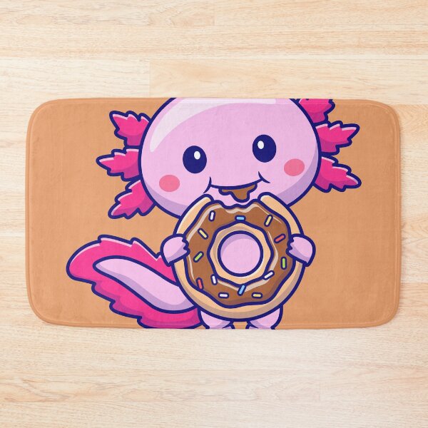 Item preview, Cute Axolotl Eating Donut Cartoon Vector Icon - Adorable Animal Food Illustration designed and sold by hjian8219.