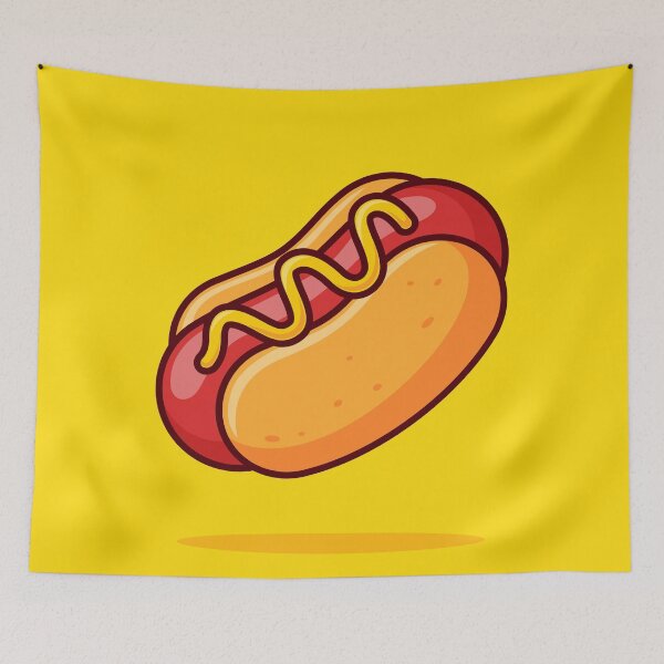 Item preview, Hotdog Food Floating Cartoon Vector Icon - Tasty and Playful Food Illustration designed and sold by hjian8219.