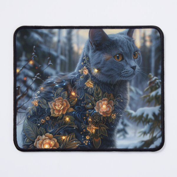 Item preview, Rosy Blue British Shorthair Cat Exploring The Enchanted Wilderness designed and sold by Nocturne Paws.
