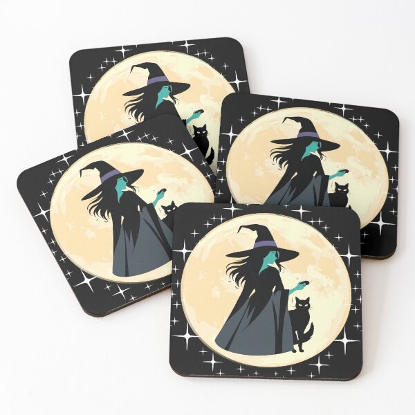 Item preview, Cute Classic Witch and Black Cat Illustration  designed and sold by HecatesDelights.