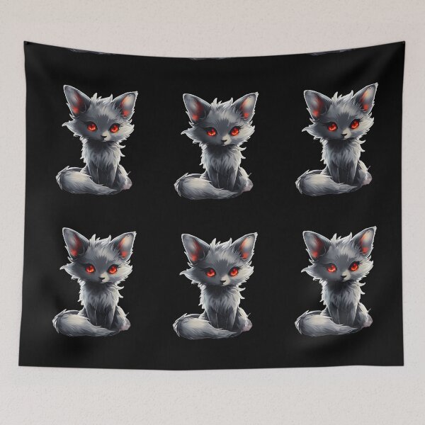 Item preview, Cute Silver Fox Winter Style Red Eyes designed and sold by TheDarkStone.