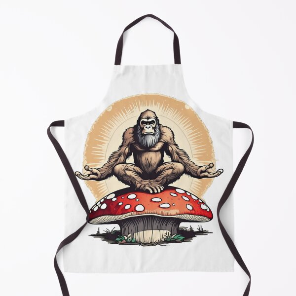 Item preview, Bigfoot Doing Yoga on a Amanita Muscaria Red Capped Mushroom designed and sold by traciwithani.