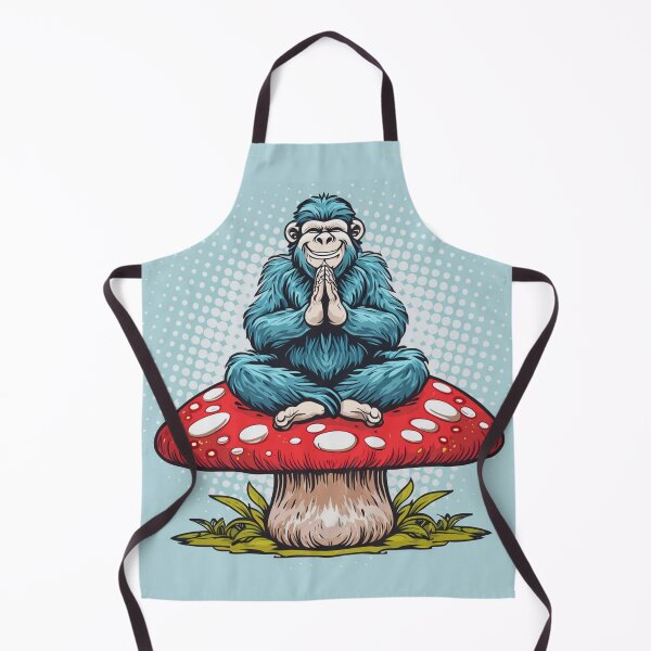 Item preview, Blue Sasquatch / Bigfoot Doing Yoga on a Amanita Muscaria Red Capped Mushroom designed and sold by traciwithani.
