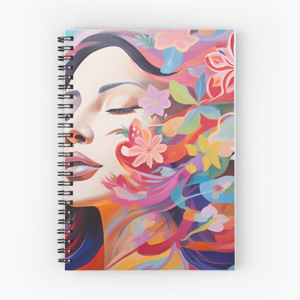 Item preview, Woman enveloped in floral splendor designed and sold by DeMuurdecoratie.