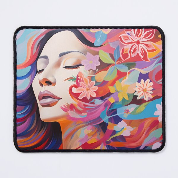 Item preview, Woman enveloped in floral splendor designed and sold by DeMuurdecoratie.