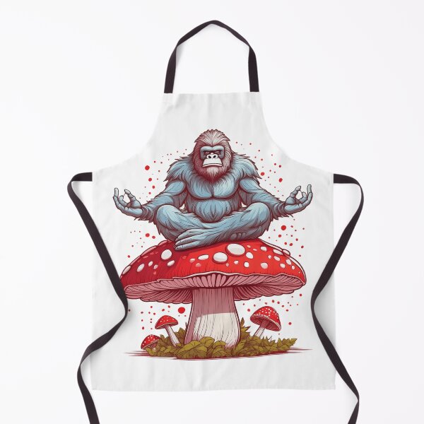 Item preview, Blue Sasquatch / Bigfoot Doing Yoga on a Amanita Muscaria Red Capped Mushroom designed and sold by traciwithani.