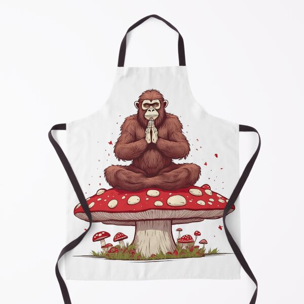 Item preview, Brown Sasquatch / Bigfoot Doing Yoga on a Amanita Muscaria Red Capped Mushroom designed and sold by traciwithani.