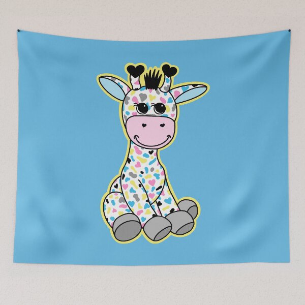 Item preview, Cute Polygender Pride Flag Giraffe Pink Blue Yellow Gray Black designed and sold by JoyfulJen.
