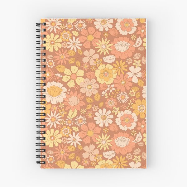 Artikelvorschau, Retro Hippie Blumenmuster in Braun und Beige im 60er-Jahre-Design entworfen und verkauft von LMStudioDesigns.