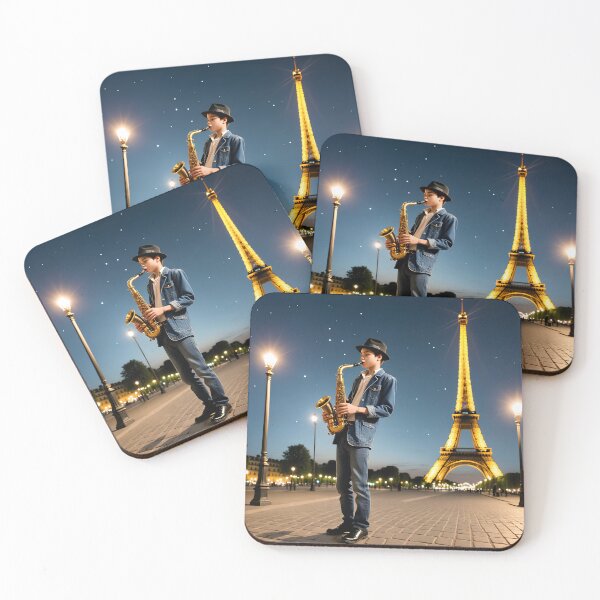 Item preview, Saxophonist in Paris under the stars designed and sold by Artbellachi.