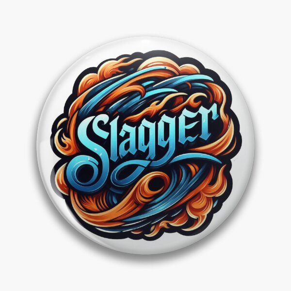 Item preview, Slagger: Blazing Blue & Orange Lettering designed and sold by Andy-Many-Ideas.