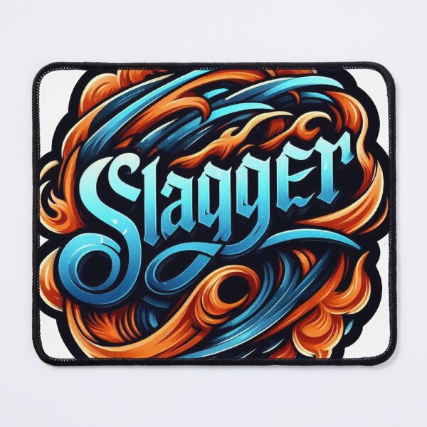 Item preview, Slagger: Blazing Blue & Orange Lettering designed and sold by Andy-Many-Ideas.