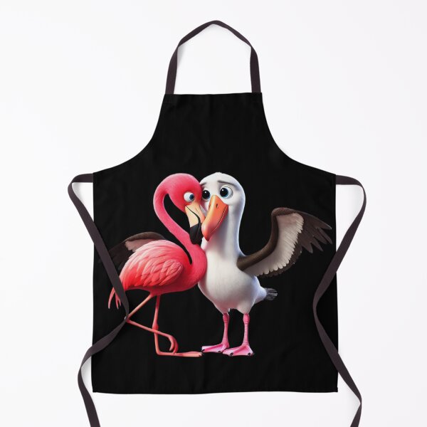 Aperçu de l'œuvre Flamant Rose et Pélican : Amis en Rose et Blanc créée et vendue par AmigosFurEver.