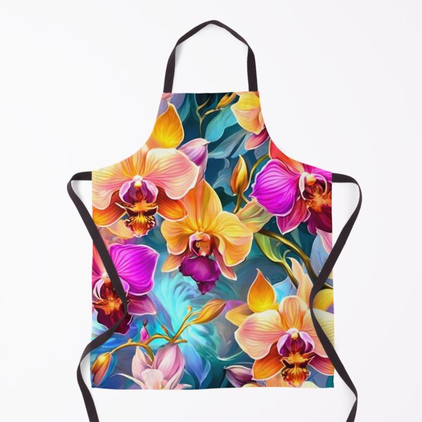 Item preview, Orchid series printed fabric, yellow, purple, blue designed and sold by janjacbu.