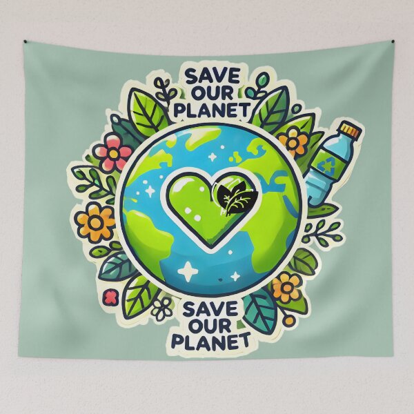 Item preview, Save Our Planet - Earth Conservation Artwork designed and sold by AdelkoDesigns.