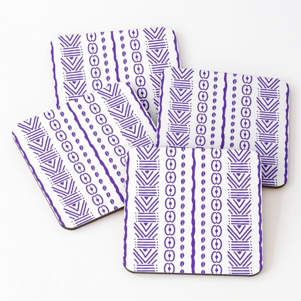 Item preview, White and Violet African Bogolan Design designed and sold by funkyvibes.