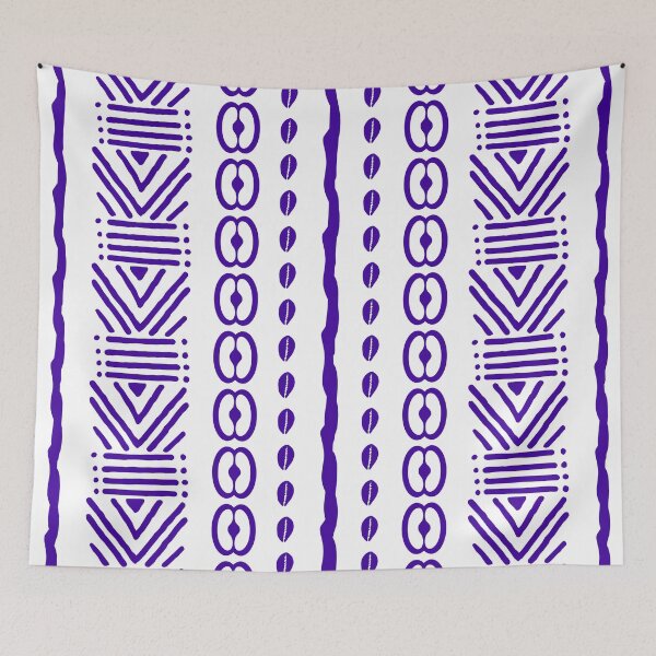Item preview, White and Violet African Bogolan Design designed and sold by funkyvibes.