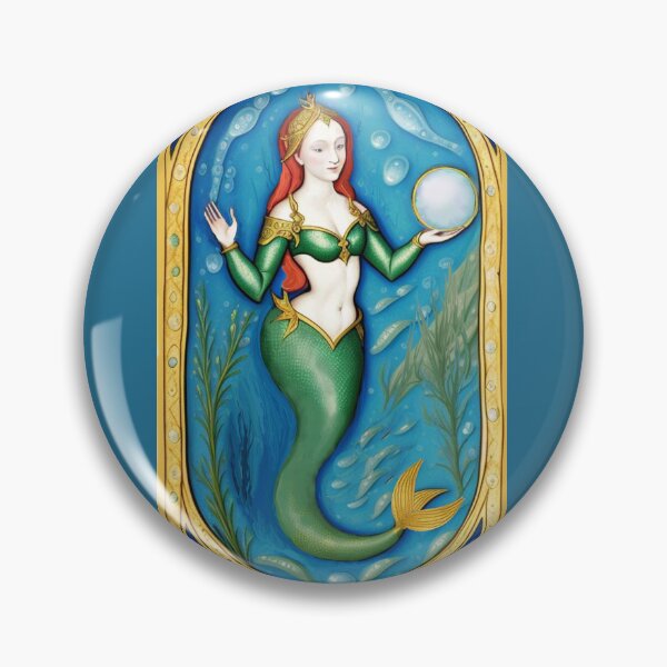Item preview, Mermaid with Crystal ball- Renaissance Style Painting designed and sold by AuroraXGreen.