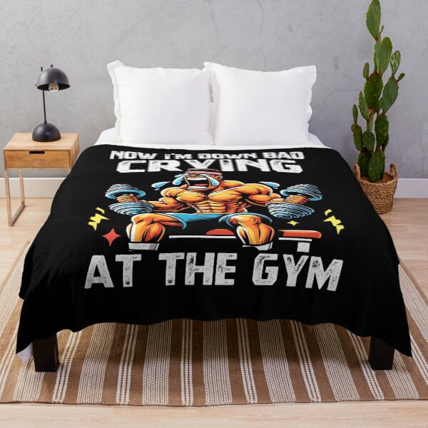 Item preview, Now I'm Down Bad Crying At The Gym Funny Saying designed and sold by Dressed For Duty.