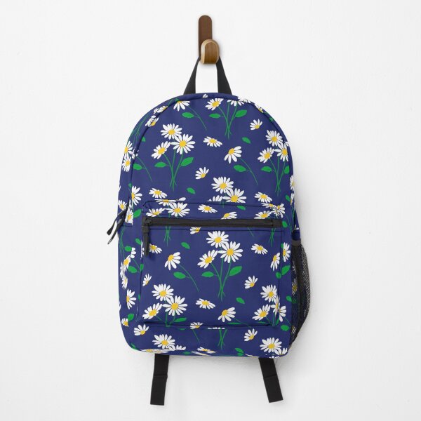 Item preview, blue background with daisy flowers pattern designed and sold by amee _artshop.