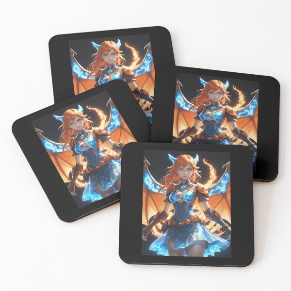 Item preview, Orange and blue dragon warrior designed and sold by Heaven Welch.