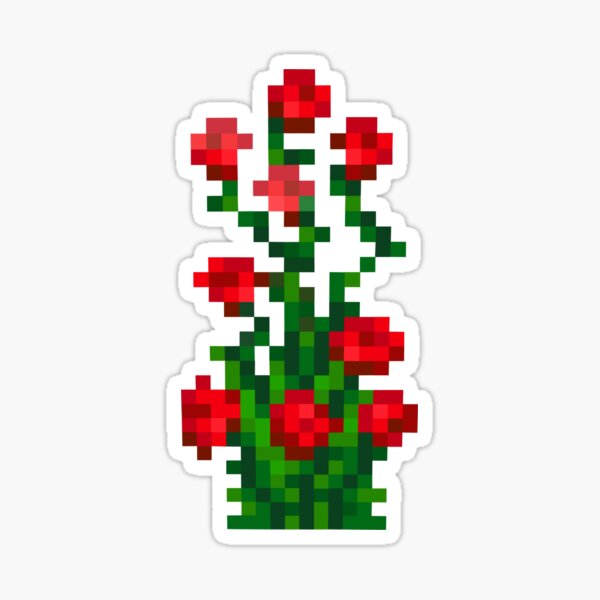 Item preview, Minecraft rose bush sticker designed and sold by MishaMMillard.