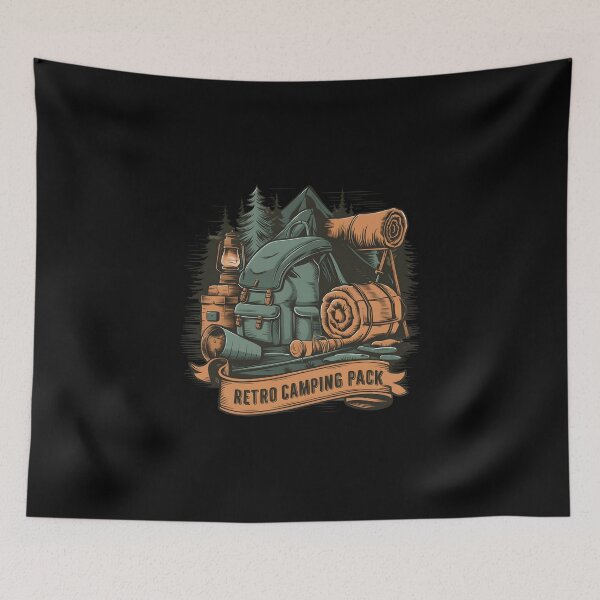Item preview, Retro camping pack in adventure designed and sold by Be-Adventurous.