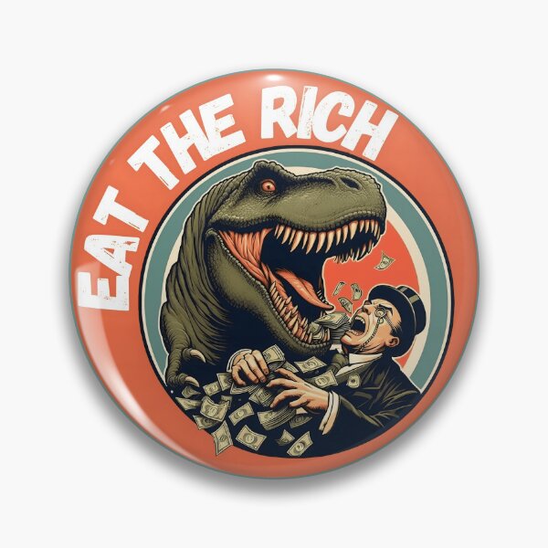 Item preview, Vintage "Eat the Rich" with a Dinosaur (T-Rex) designed and sold by Nabucodonoshop.
