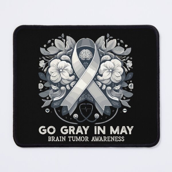 Item preview, Go Gray In May Brain Tumor Cancer Awareness Day Grey Ribbon designed and sold by Dressed For Duty.