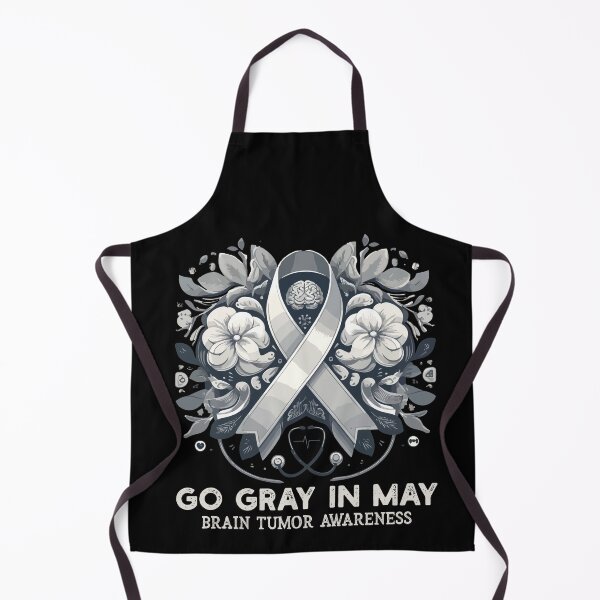 Item preview, Go Gray In May Brain Tumor Cancer Awareness Day Grey Ribbon designed and sold by Dressed For Duty.