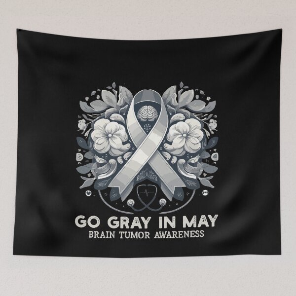 Item preview, Go Gray In May Brain Tumor Cancer Awareness Day Grey Ribbon designed and sold by Dressed For  Duty.